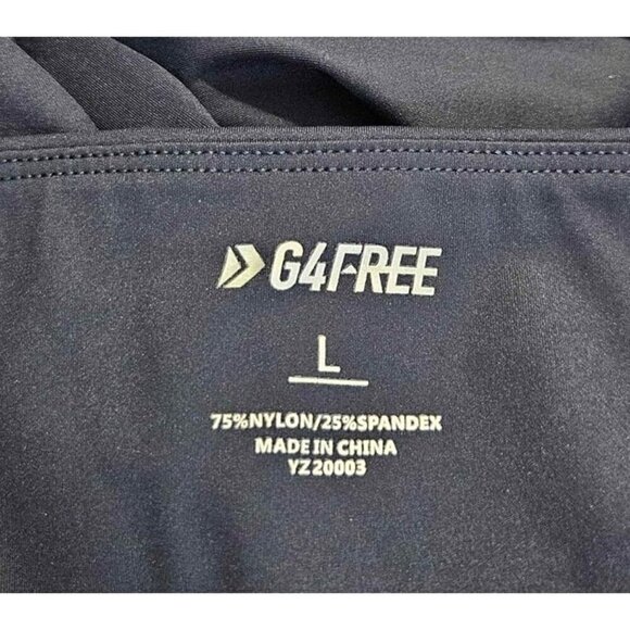 G4 Free Womens Blue Wide Waistband Athletic Straight Leg Front Zip Pocket Pant L - Picture 3 of 4
